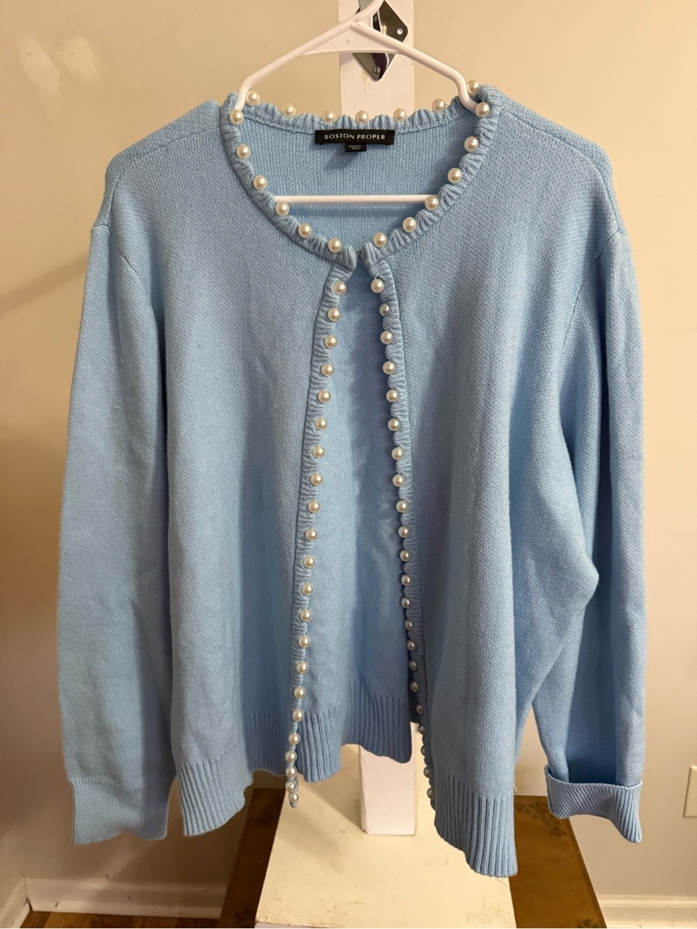 Boston Proper Pearl Trim Cardigan